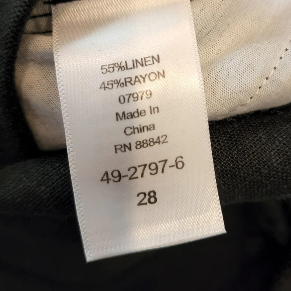 Ellos Linen Blend Stretch Waist Black Crop Cargo Pant Plus Size 28 4X New NWOTS - Picture 9 of 15